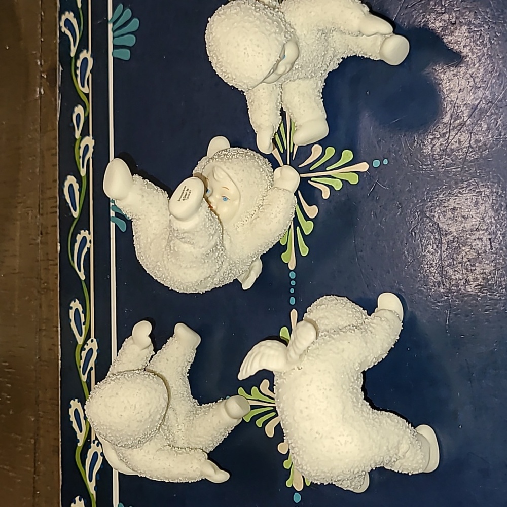 Snowbabies, Set of Four, Playing in the Snow.